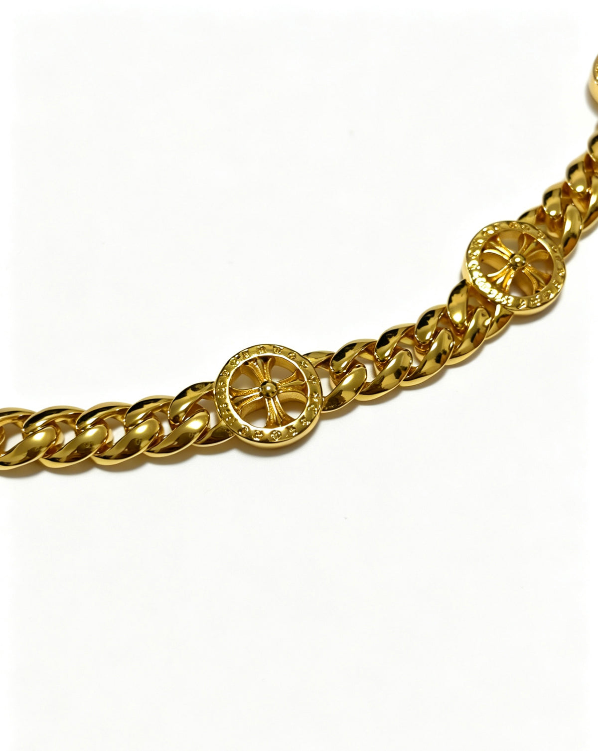 Signature Emblem Bracelet in Polished Metal-Tone – Design 020 styled product view
