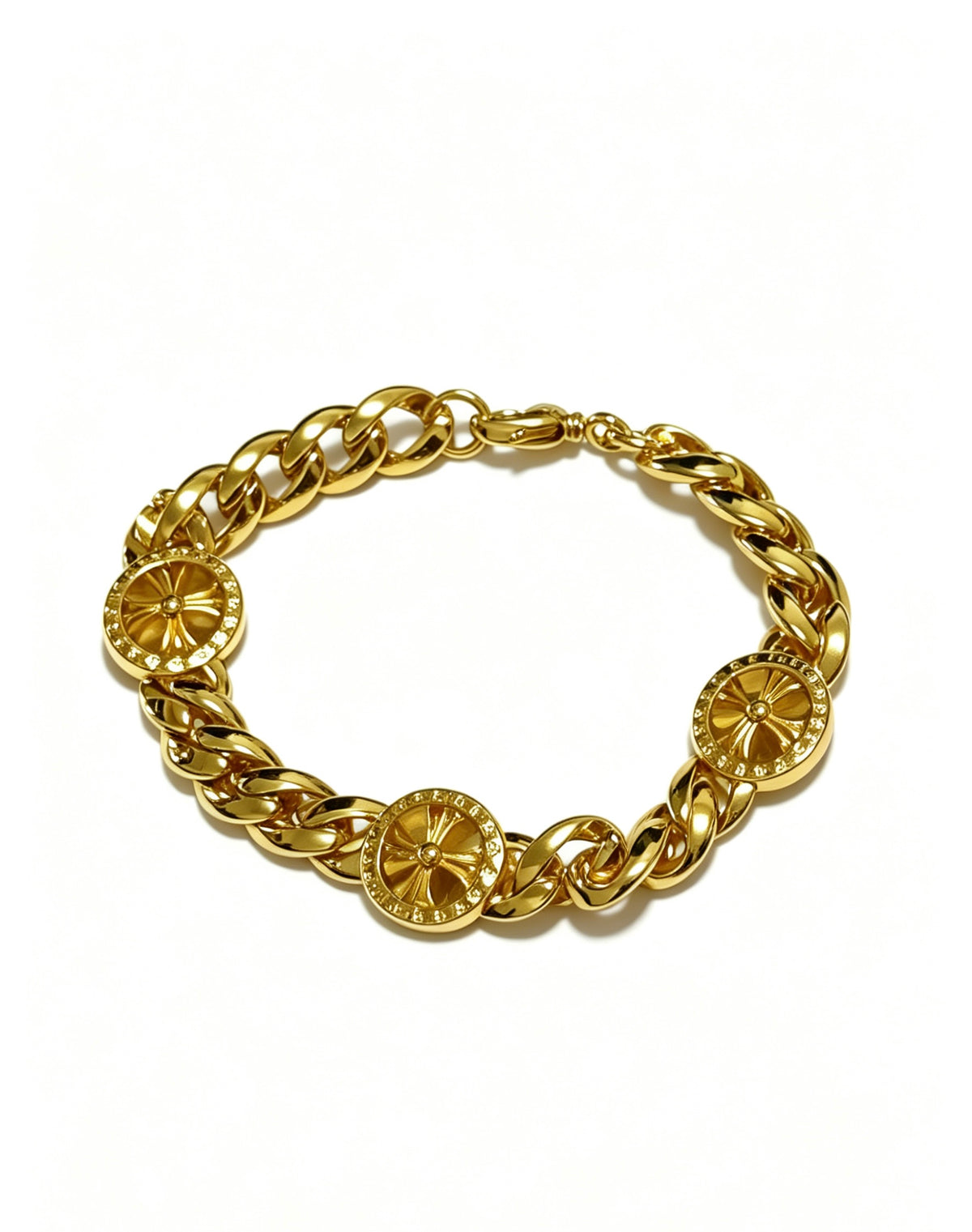 Signature Emblem Bracelet in Polished Metal-Tone – Design 020 main product view