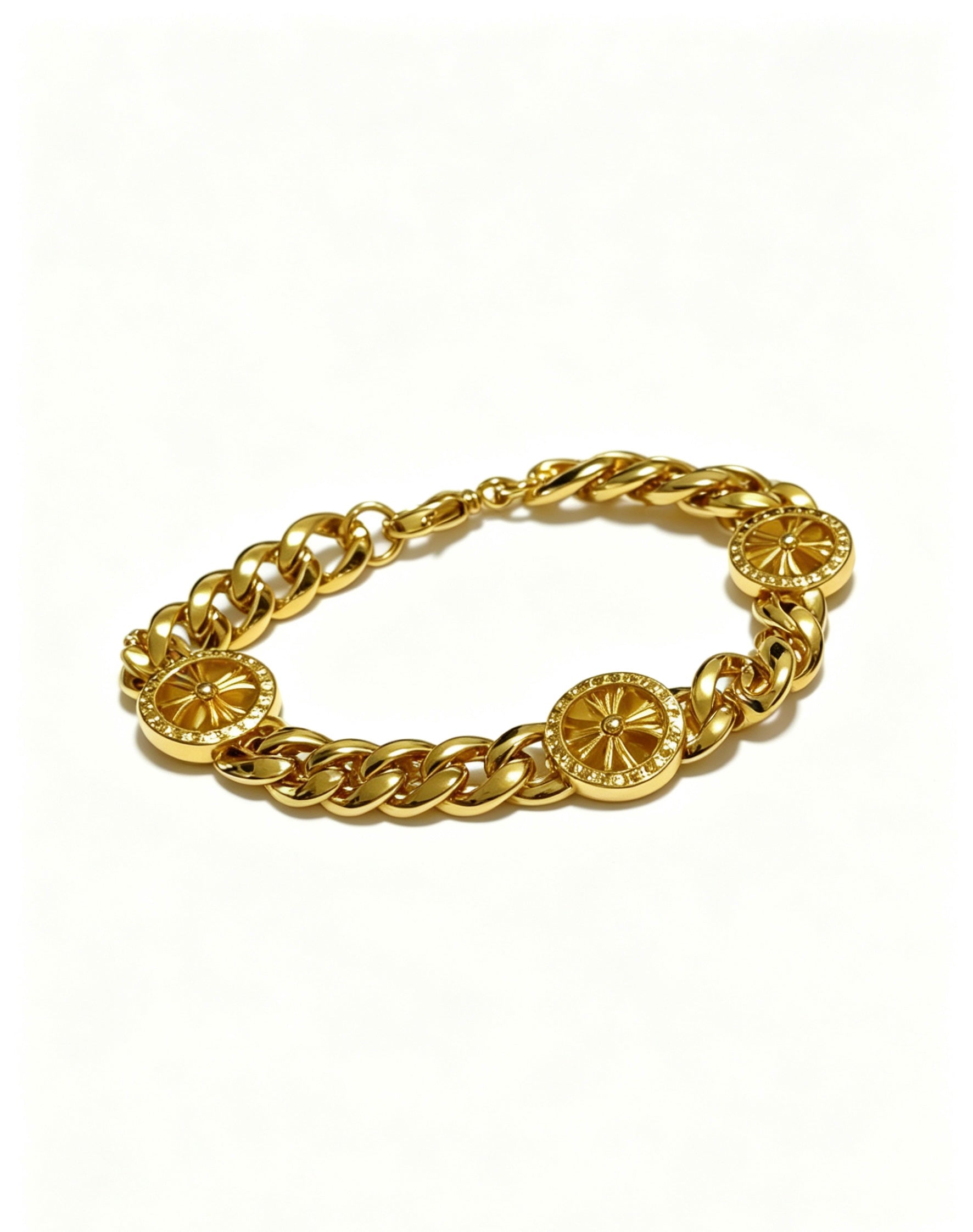 Signature Emblem Bracelet in Polished Metal-Tone – Design 020 main product view