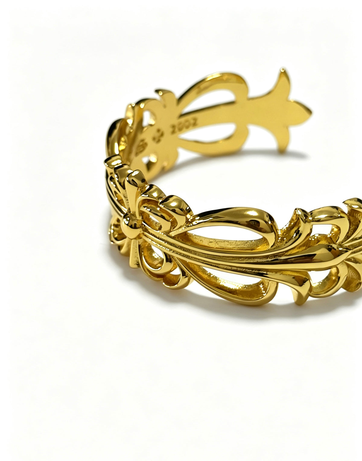 Signature Emblem Bangle in Polished Metal-Tone – Design 010 styled product view
