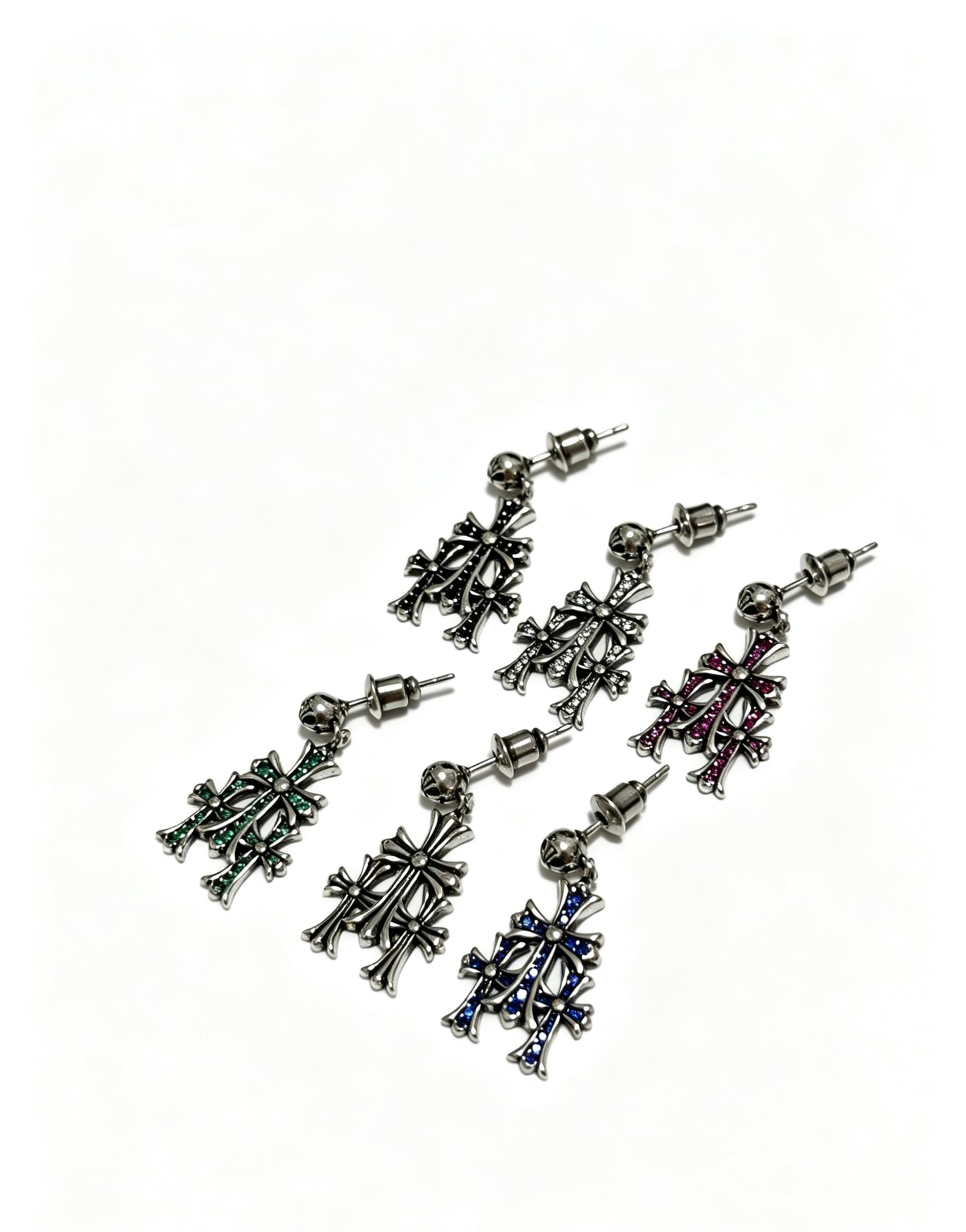 Cross Statement Earrings in Metal-Tone – Design 07 side detail