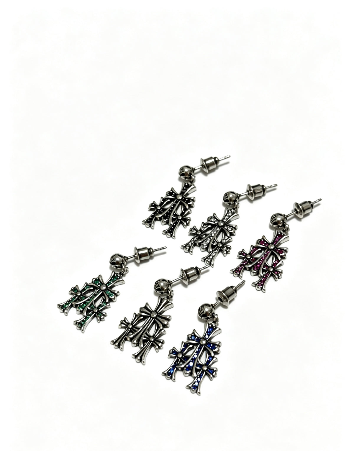 Cross Statement Earrings in Metal-Tone – Design 11 side detail