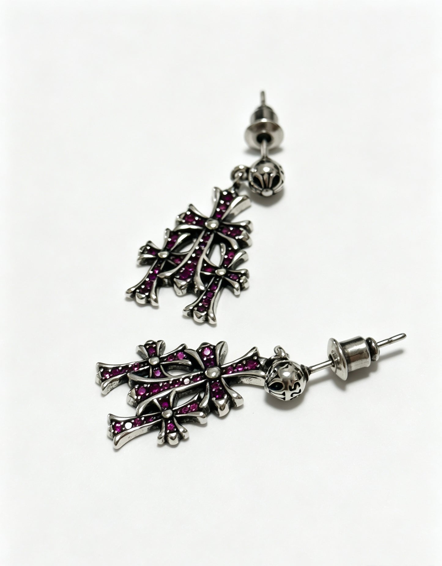 Cross Statement Earrings in Metal-Tone – Design 11 detail view