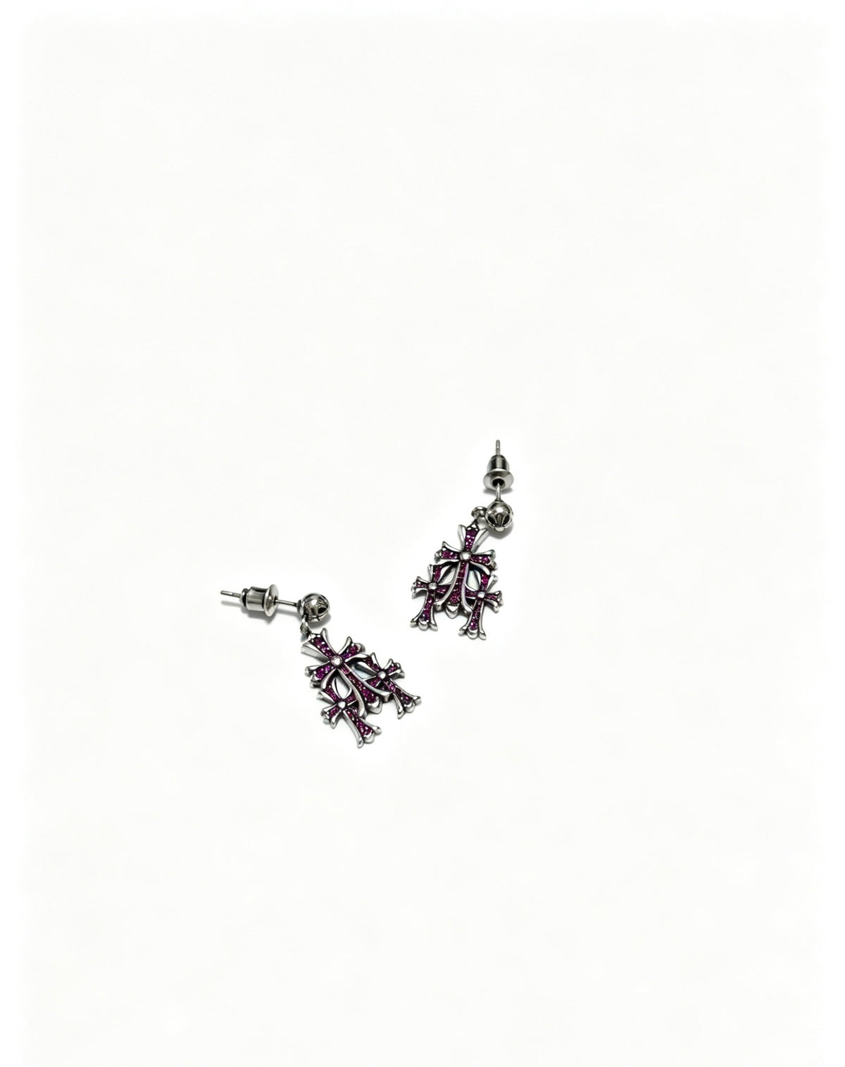Cross Statement Earrings in Metal-Tone – Design 11 close-up detail