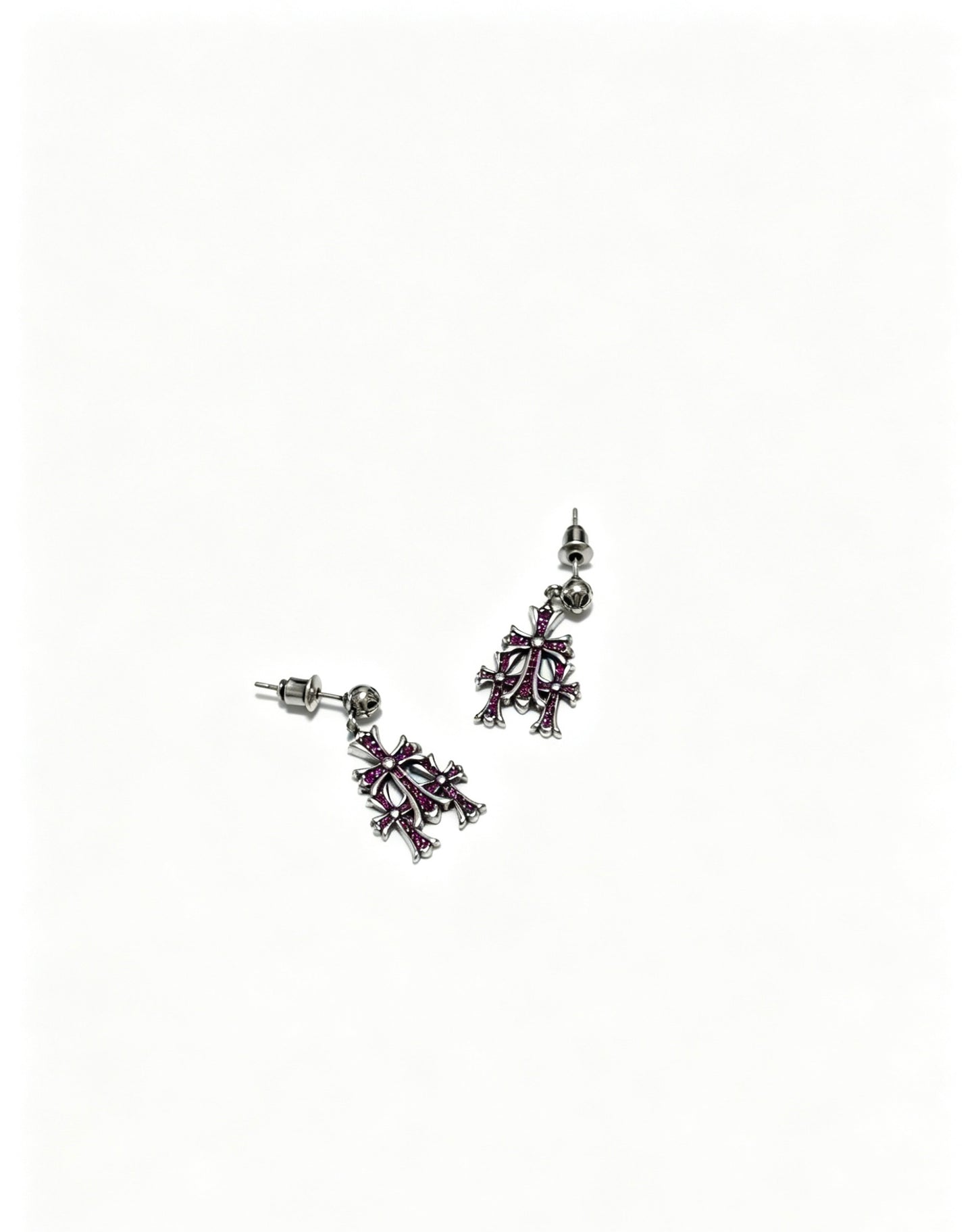 Signature Emblem Statement Earrings in Polished Metal-Tone – Design 020 close-up detail
