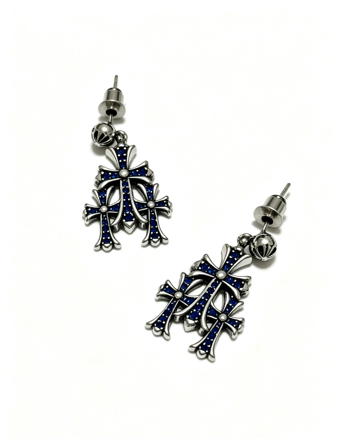 Cross Statement Earrings in Metal-Tone – Design 10 styled product view