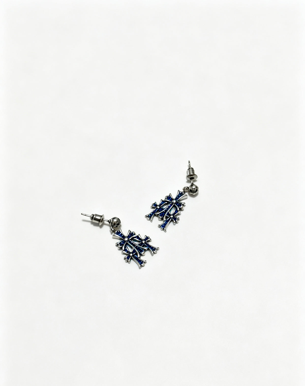 Cross Statement Earrings in Metal-Tone – Design 10 front product view