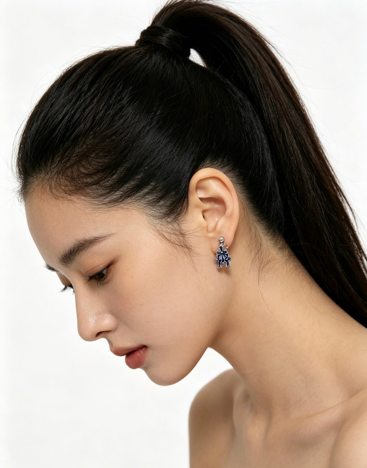 Signature Emblem Statement Earrings in Polished Metal-Tone – Design 019 front product view