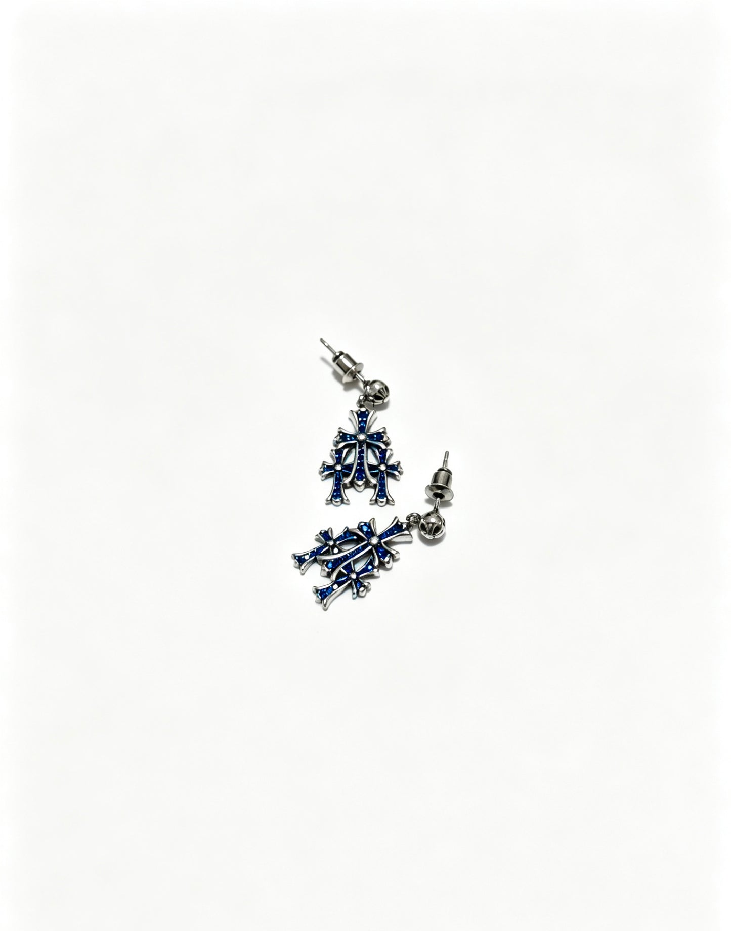 Signature Emblem Statement Earrings in Polished Metal-Tone – Design 019 detail view