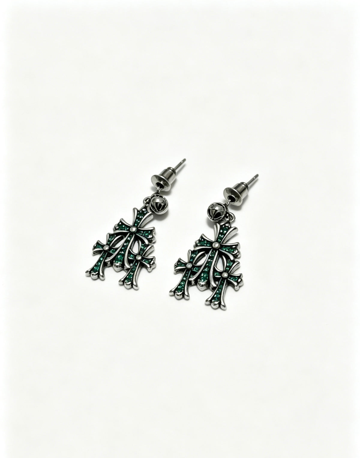 Signature Emblem Statement Earrings in Polished Metal-Tone – Design 018 main product view