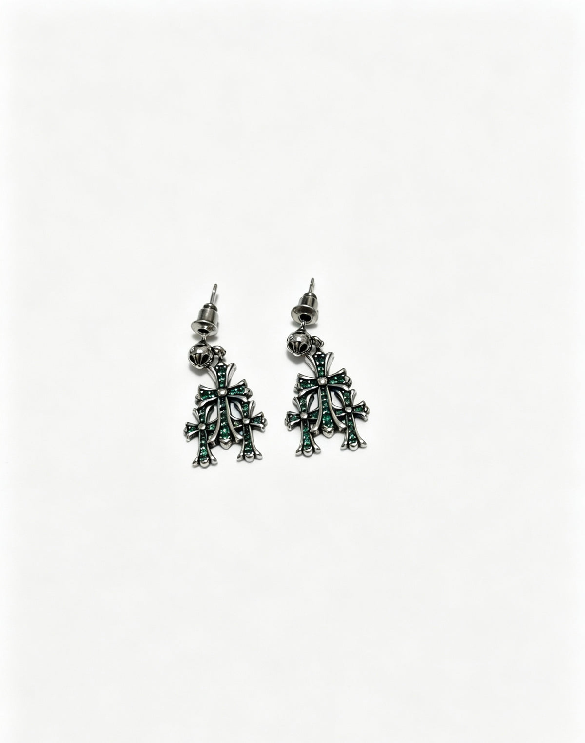 Cross Statement Earrings in Metal-Tone – Design 09 side detail