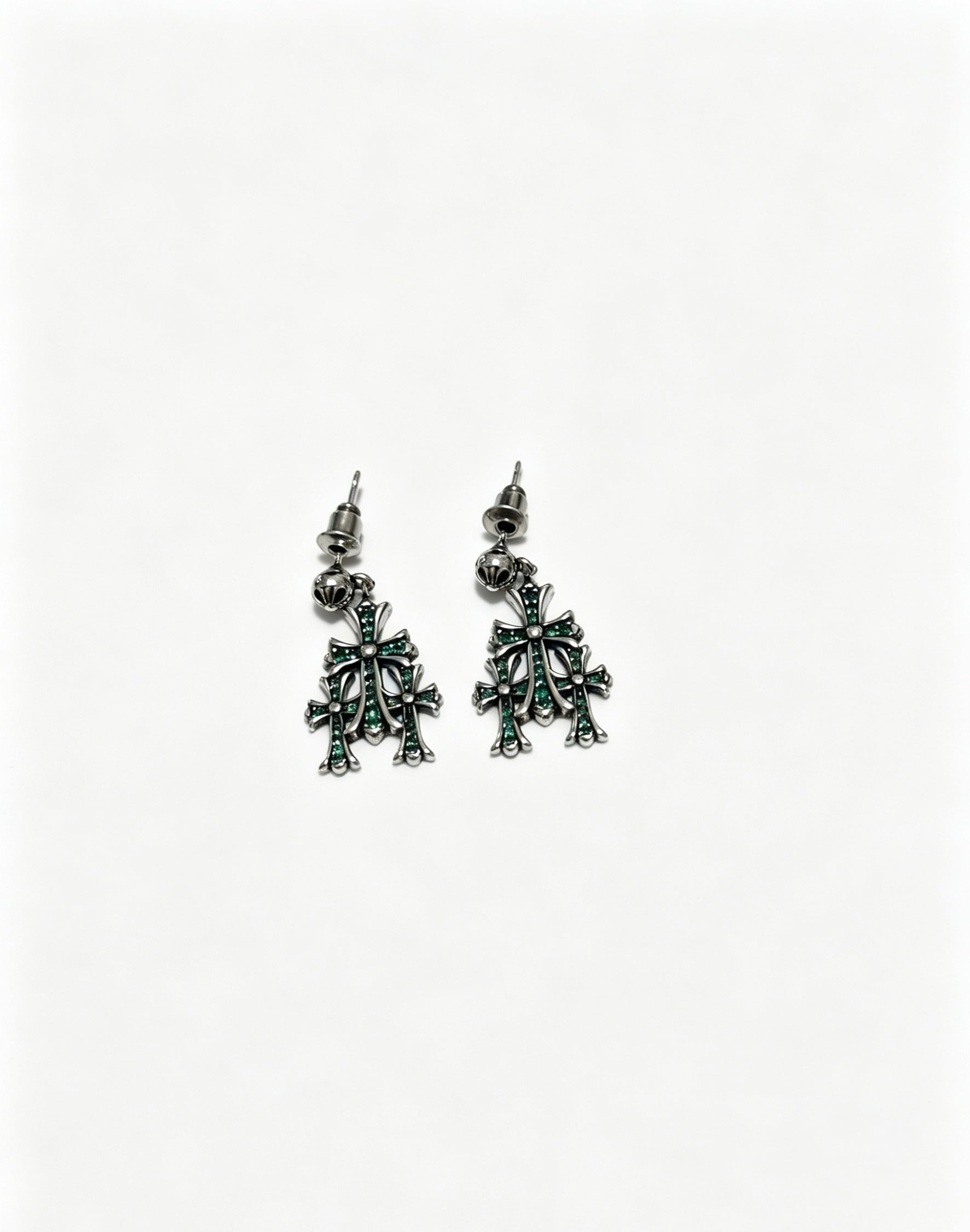 Signature Emblem Statement Earrings in Polished Metal-Tone – Design 018 side detail