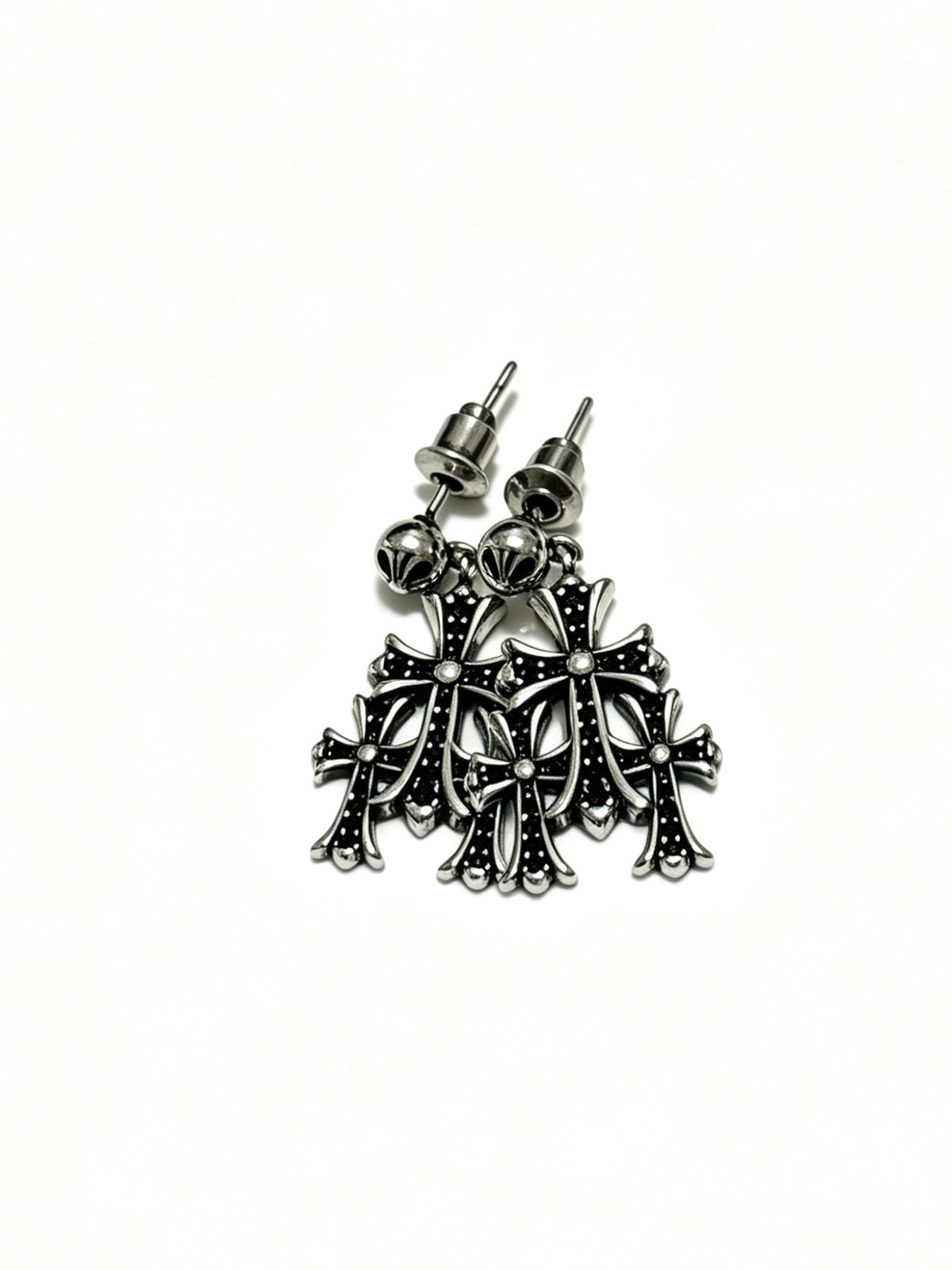 Signature Emblem Statement Earrings in Polished Metal-Tone – Design 017 side detail