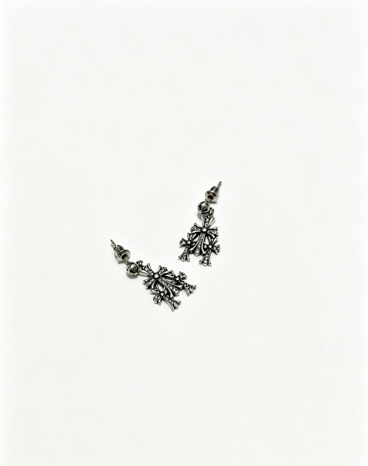 Signature Emblem Statement Earrings in Polished Metal-Tone – Design 016 main product view