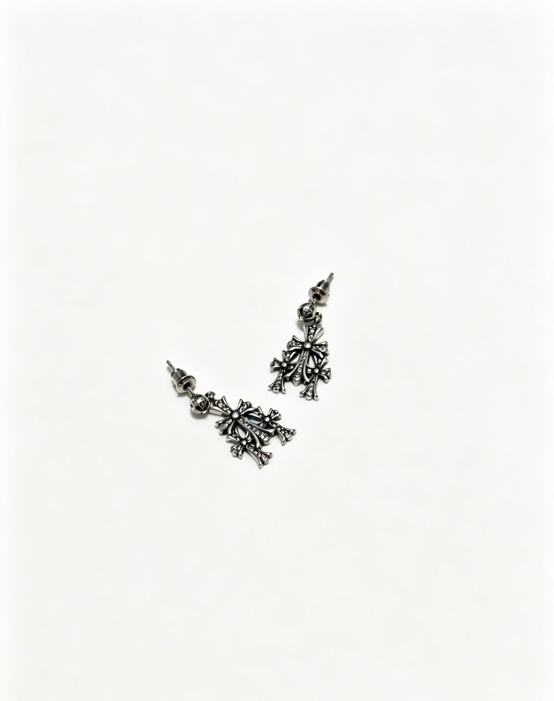 Signature Emblem Statement Earrings in Polished Metal-Tone – Design 016 main product view