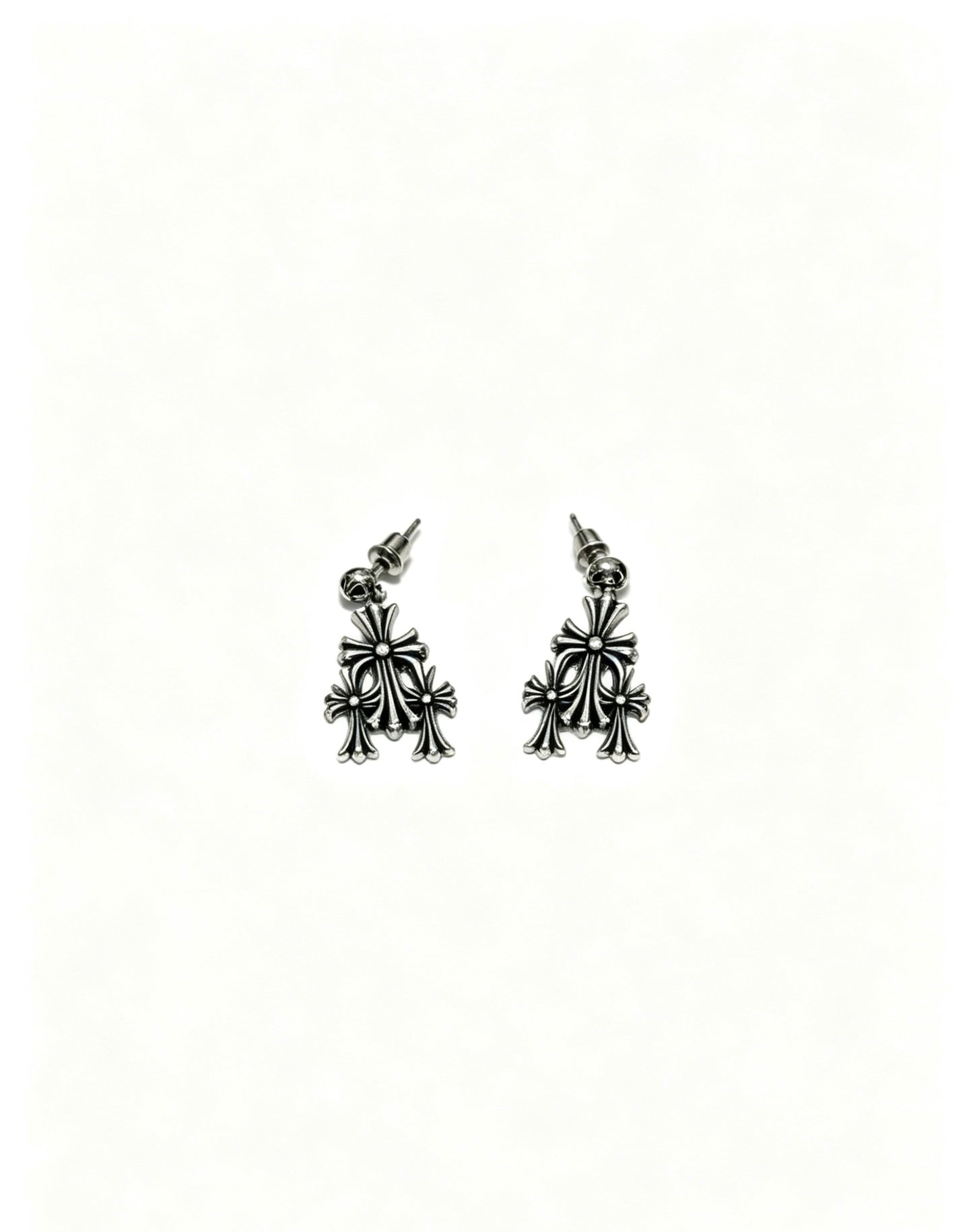 Cross Statement Earrings in Metal-Tone – Design 06 main product view