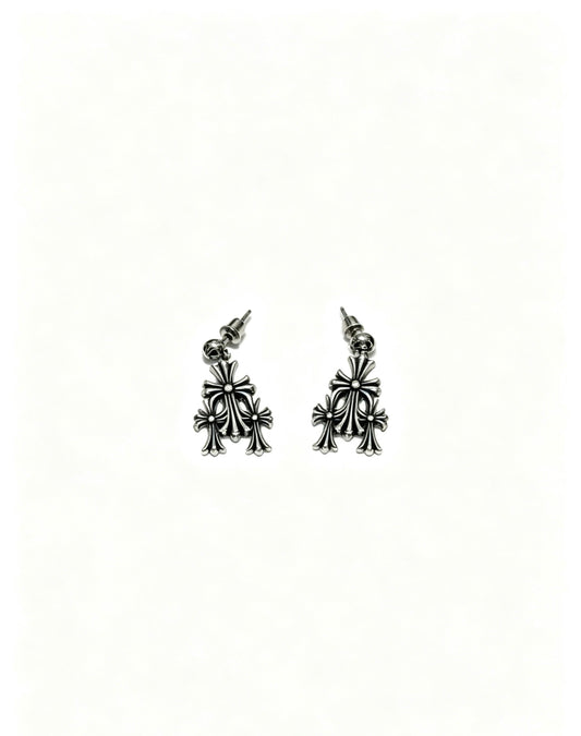 Cross Statement Earrings in Metal-Tone – Design 06 main product view