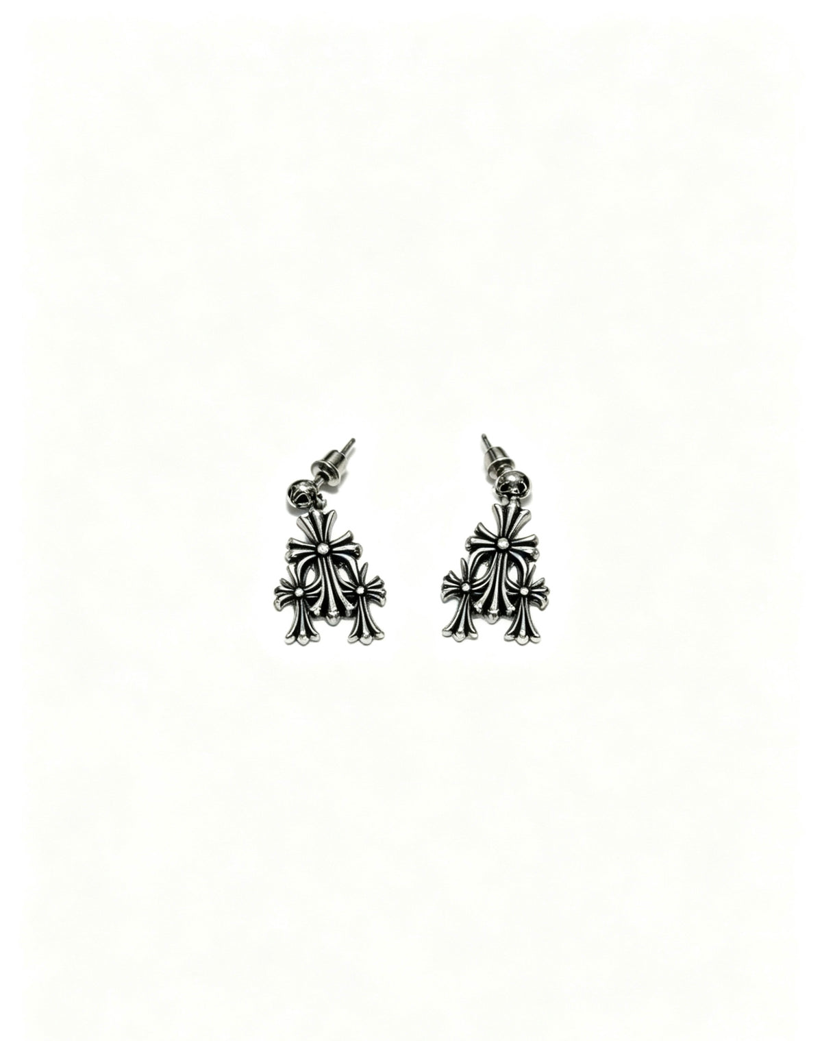Signature Emblem Statement Earrings in Polished Metal-Tone – Design 015 main product view