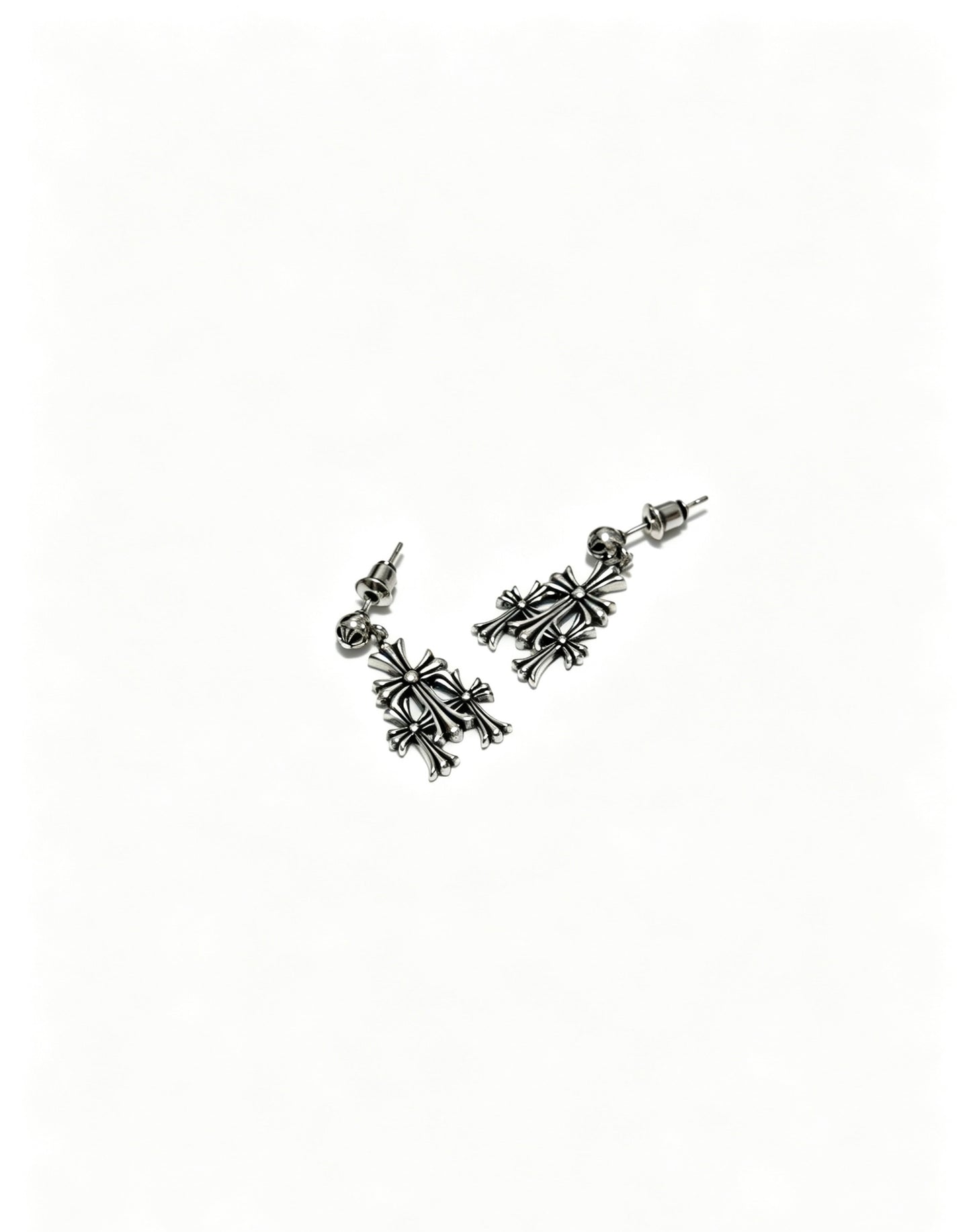 Signature Emblem Statement Earrings in Polished Metal-Tone – Design 015 side detail