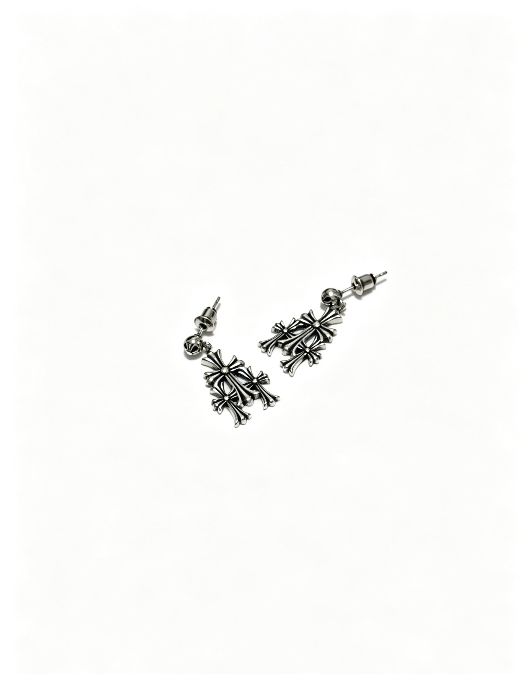 Signature Emblem Statement Earrings in Polished Metal-Tone – Design 015 side detail