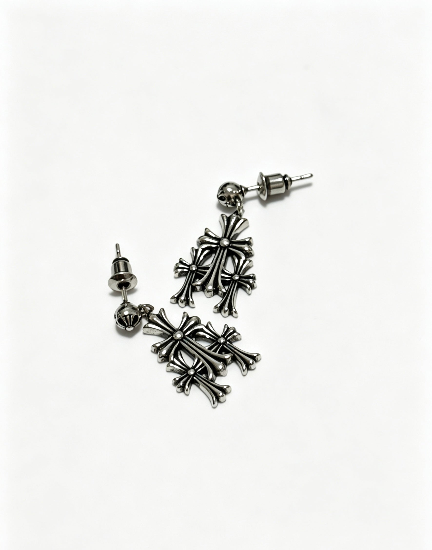 Cross Statement Earrings in Metal-Tone – Design 06 styled product view