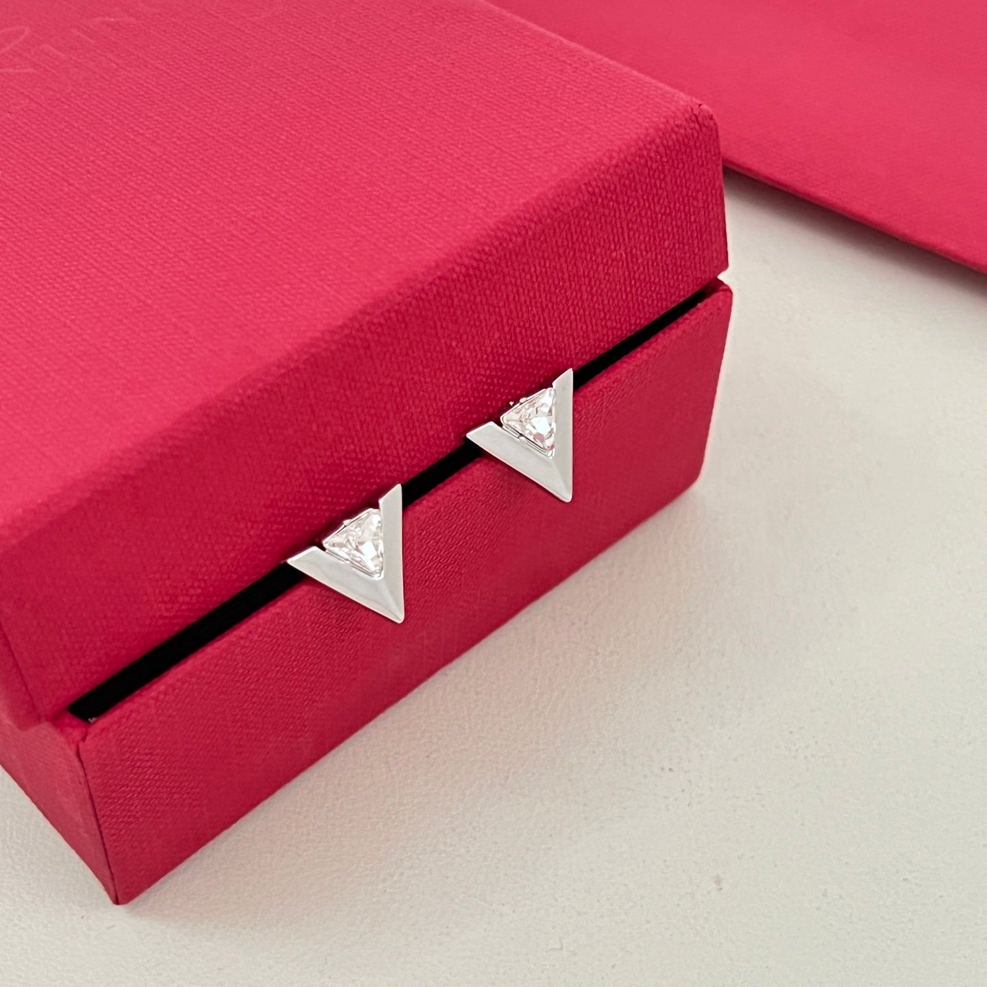 Signature Emblem Stud Earrings in Polished Metal-Tone – Design 02 side detail