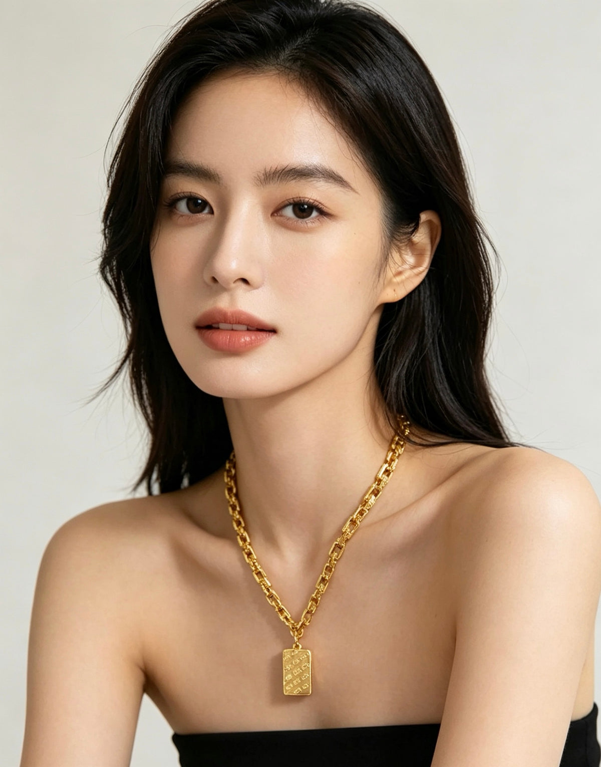 Geometric Emblem Statement Ring in Polished Metal-Tone – Design 036 styled product view