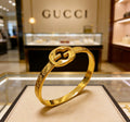 Double-G Emblem Bangle in Polished Metal-Tone – Design 012 main product view