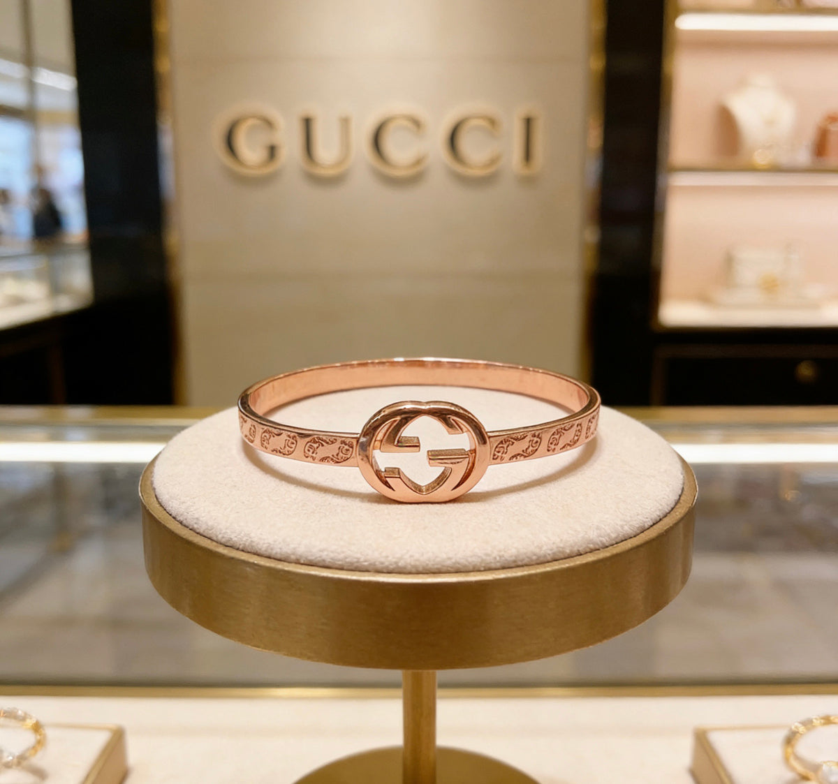 Double-G Emblem Bangle in Polished Metal-Tone – Design 010 main product view