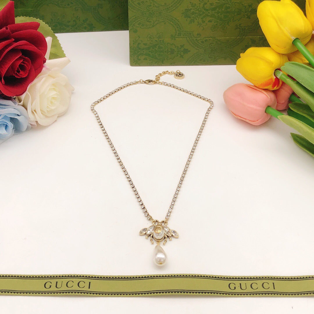 Bee Pendant Necklace in Gold-Tone – Bee Detail detail view