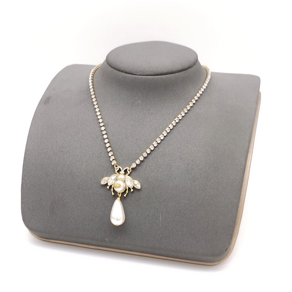 Bee Pendant Necklace in Gold-Tone – Bee Detail main product view