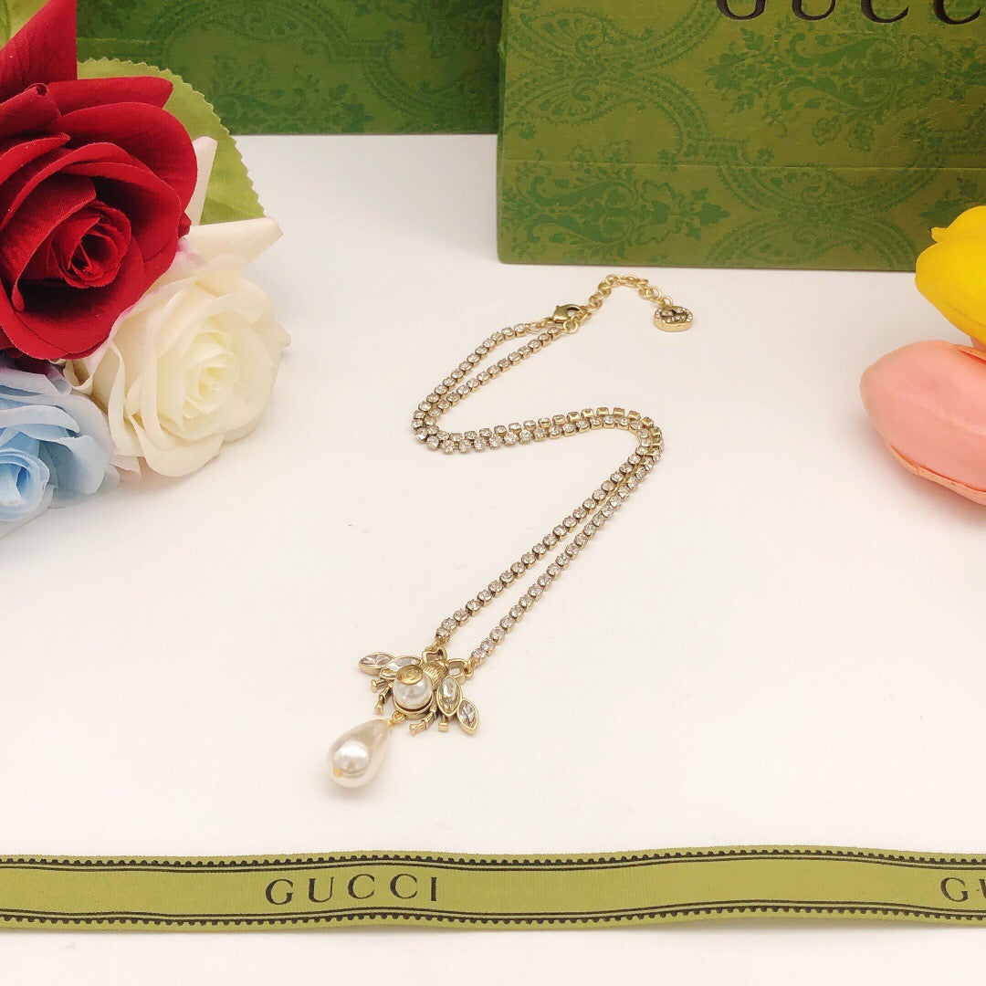 Bee Pendant Necklace in Gold-Tone – Bee Detail close-up detail