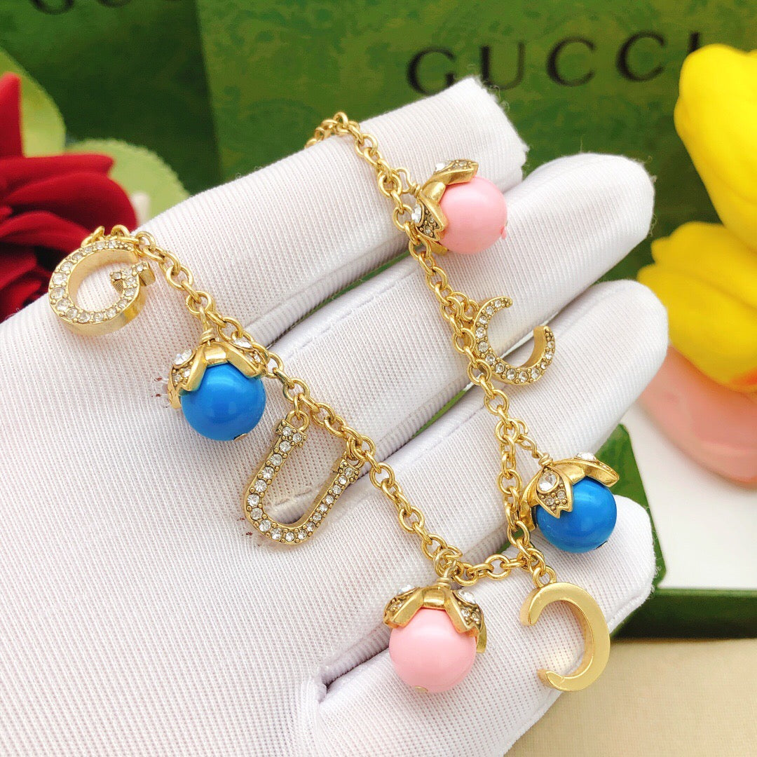 Floral Pendant Necklace in Gold-Tone – Design 001 detail view