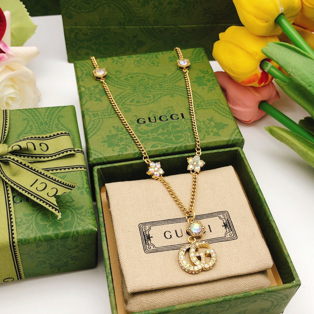 Geometric Emblem Pendant Necklace in Gold-Tone – Design 003 main product view