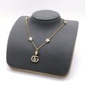 Geometric Emblem Pendant Necklace in Gold-Tone – Design 003 main product view