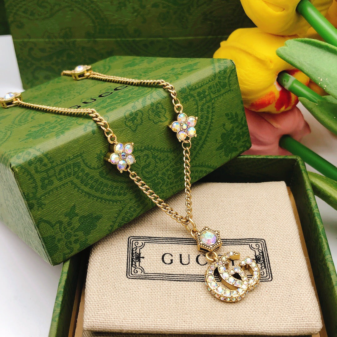 Geometric Emblem Pendant Necklace in Gold-Tone – Design 003 side detail