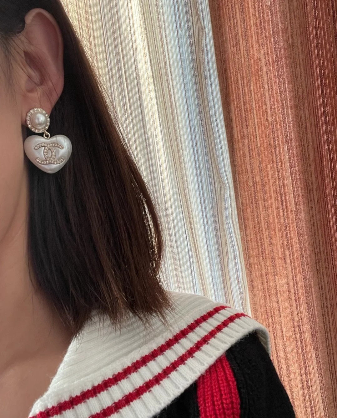 Signature Emblem Stud Earrings in Polished Metal-Tone – Design 015 front product view