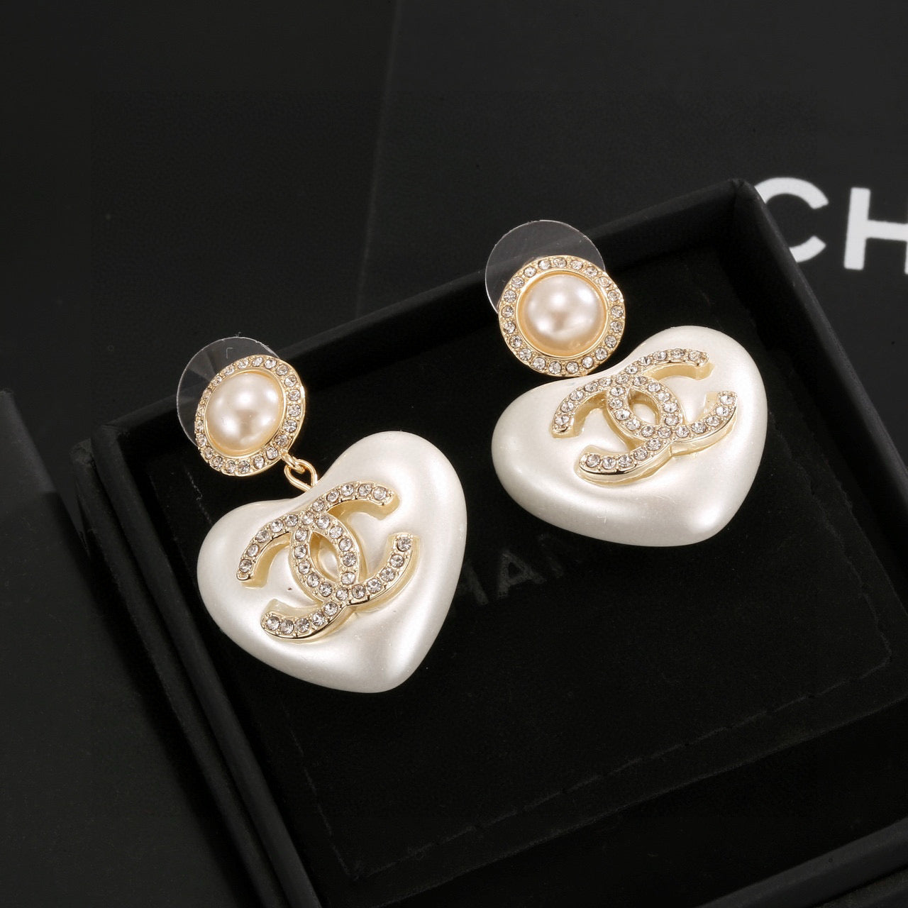 Signature Emblem Stud Earrings in Polished Metal-Tone – Design 017 main product view