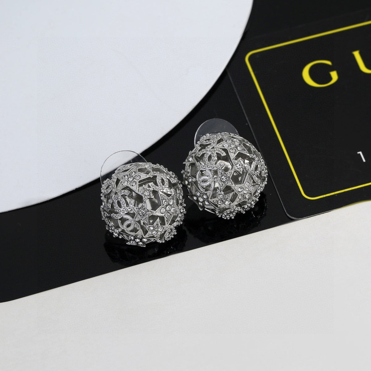 Star Stud Earrings in Gold-Tone – Star Detail – Design 002 side detail