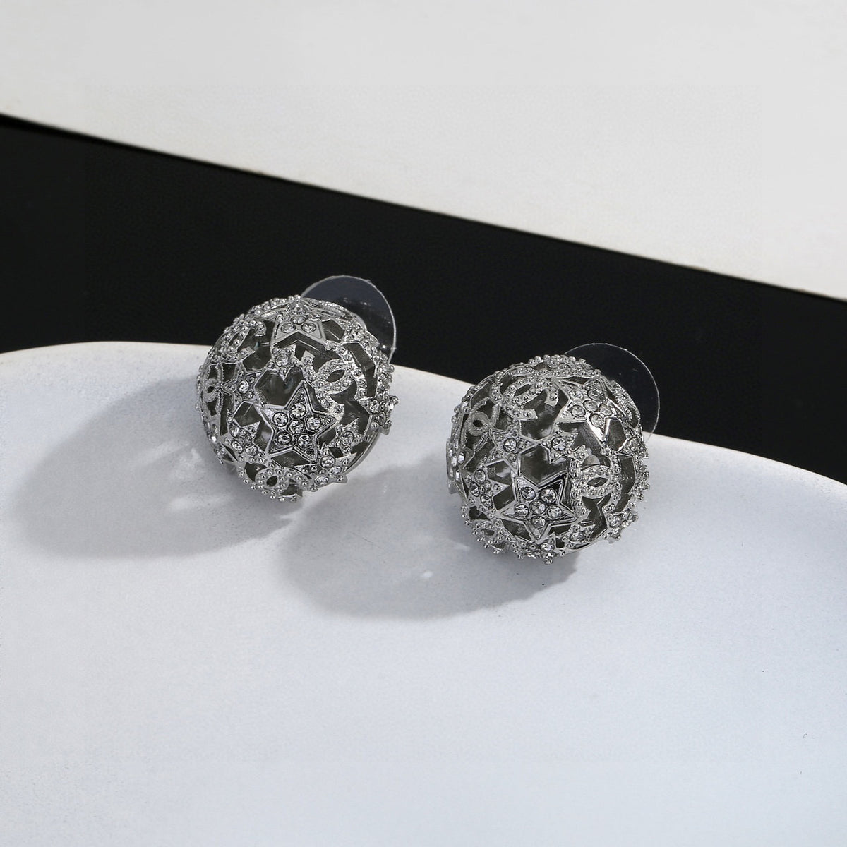 Star Stud Earrings in Gold-Tone – Star Detail – Design 002 styled product view