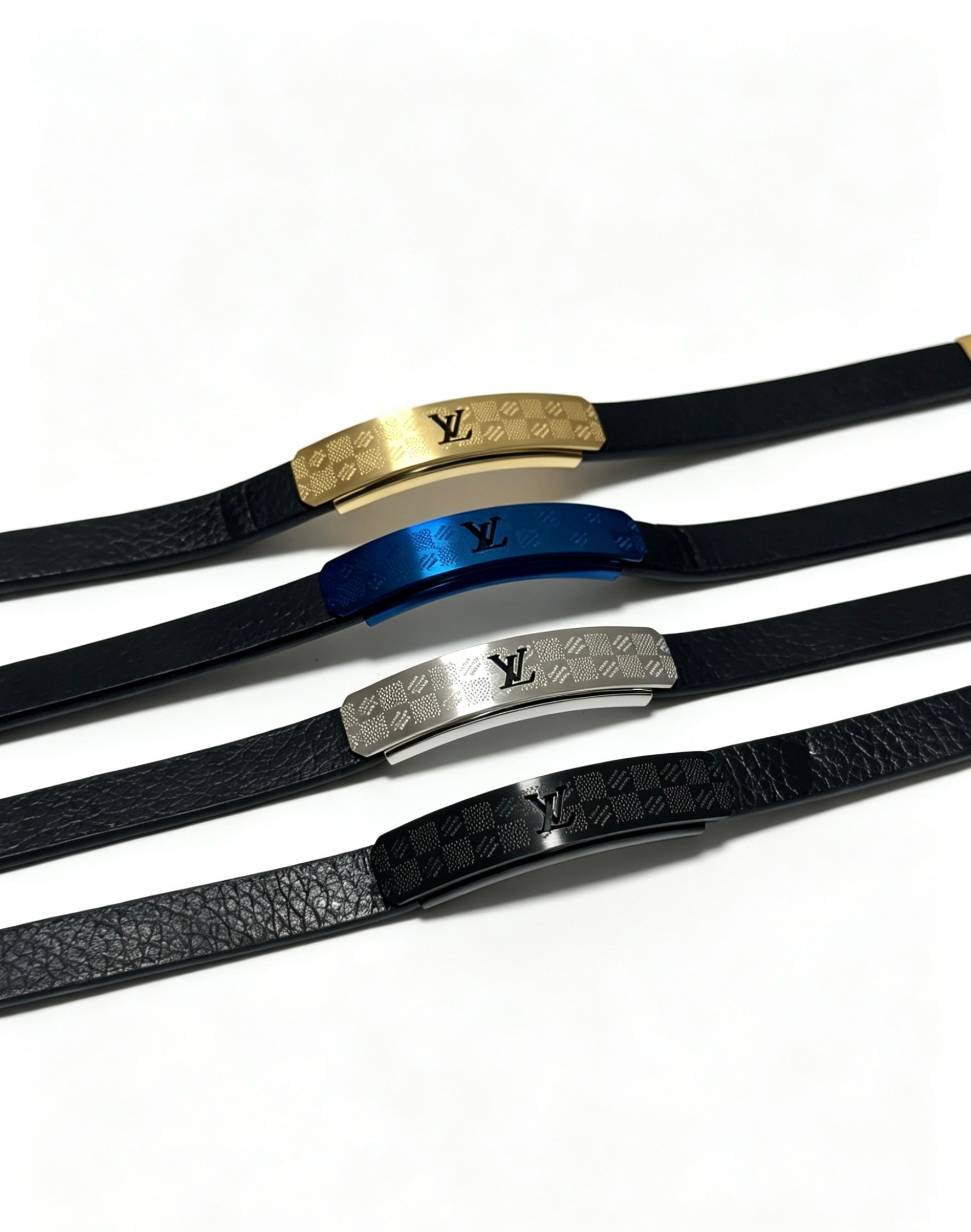 Chain Bangle in Silver-Tone – Blue Detail – Design 002 main product view