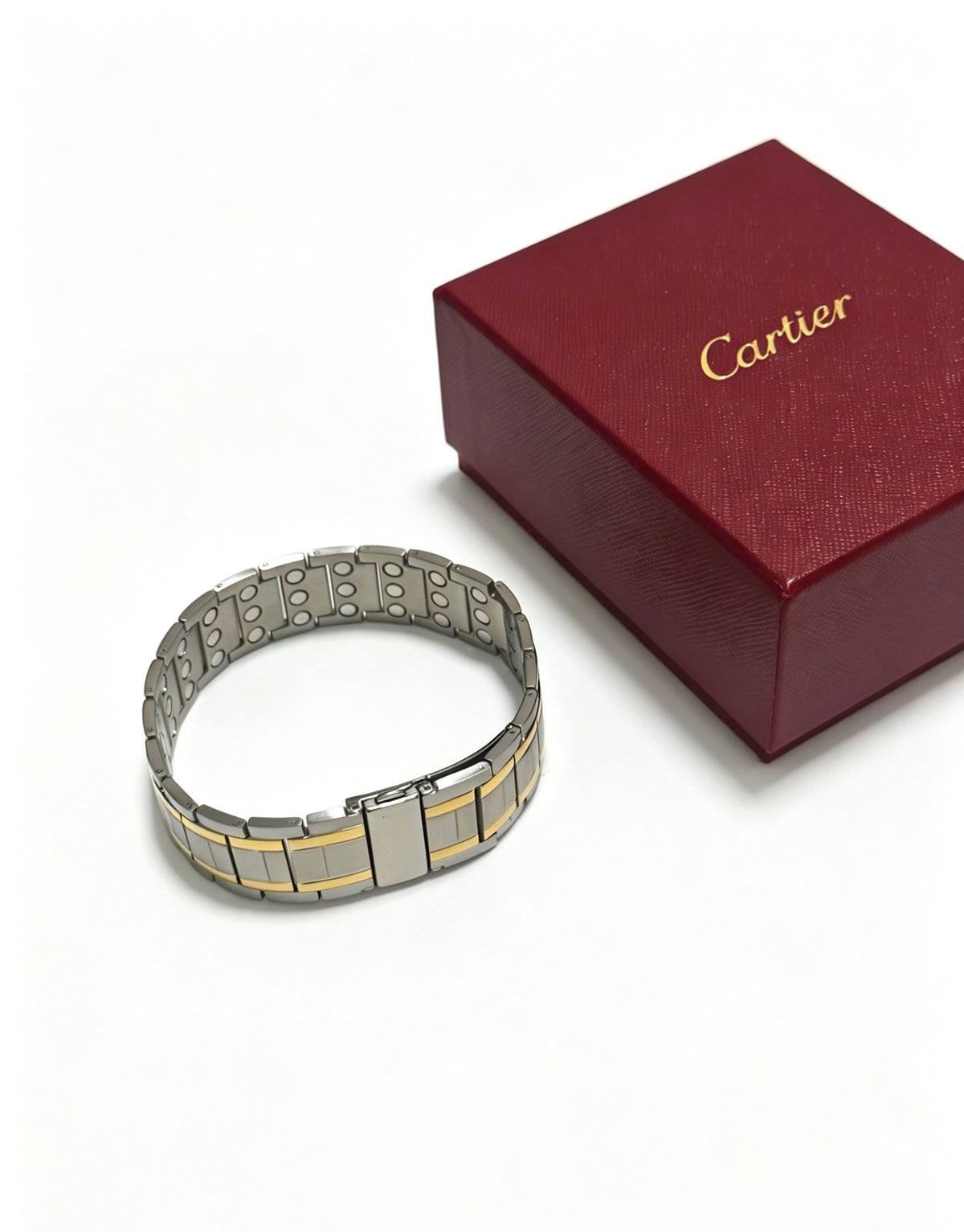 Sculptural Statement Bracelet in Gold-Tone – Design 34 front view