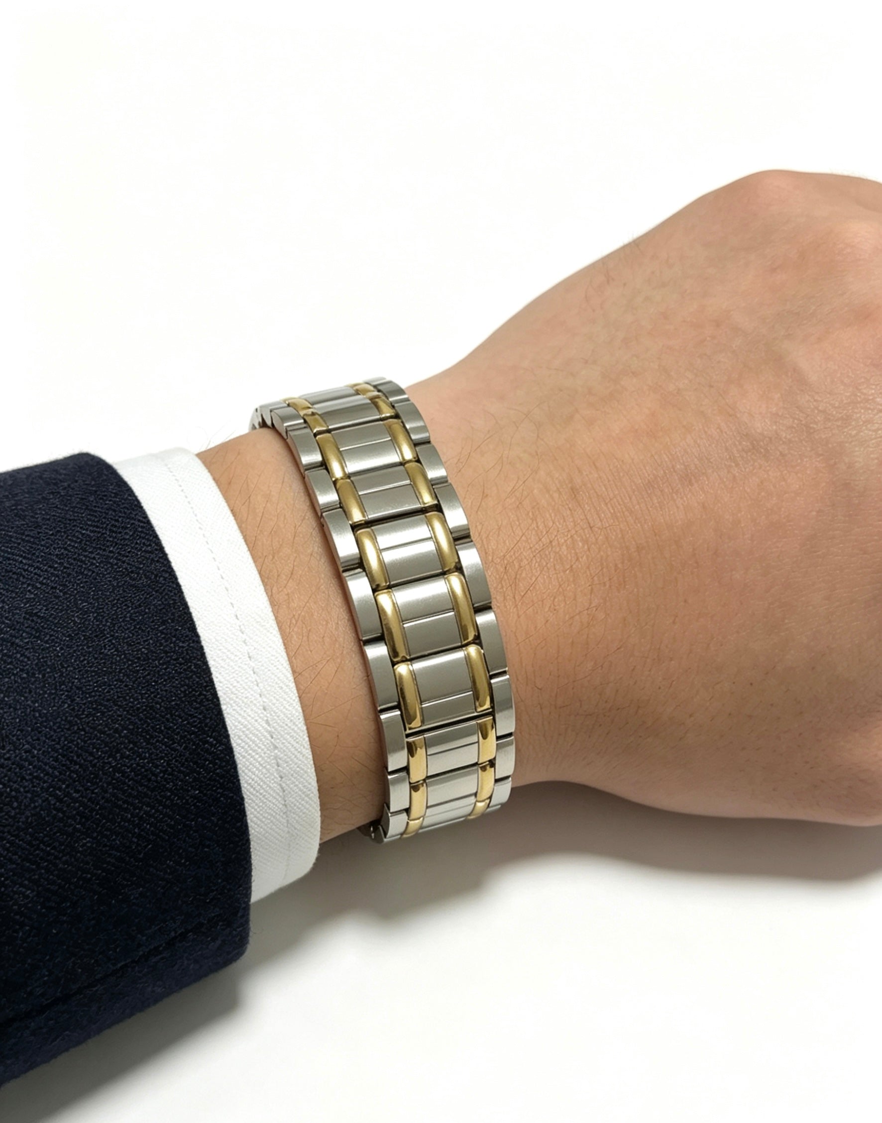 Sculptural Statement Bracelet in Gold-Tone – Design 34 styled view