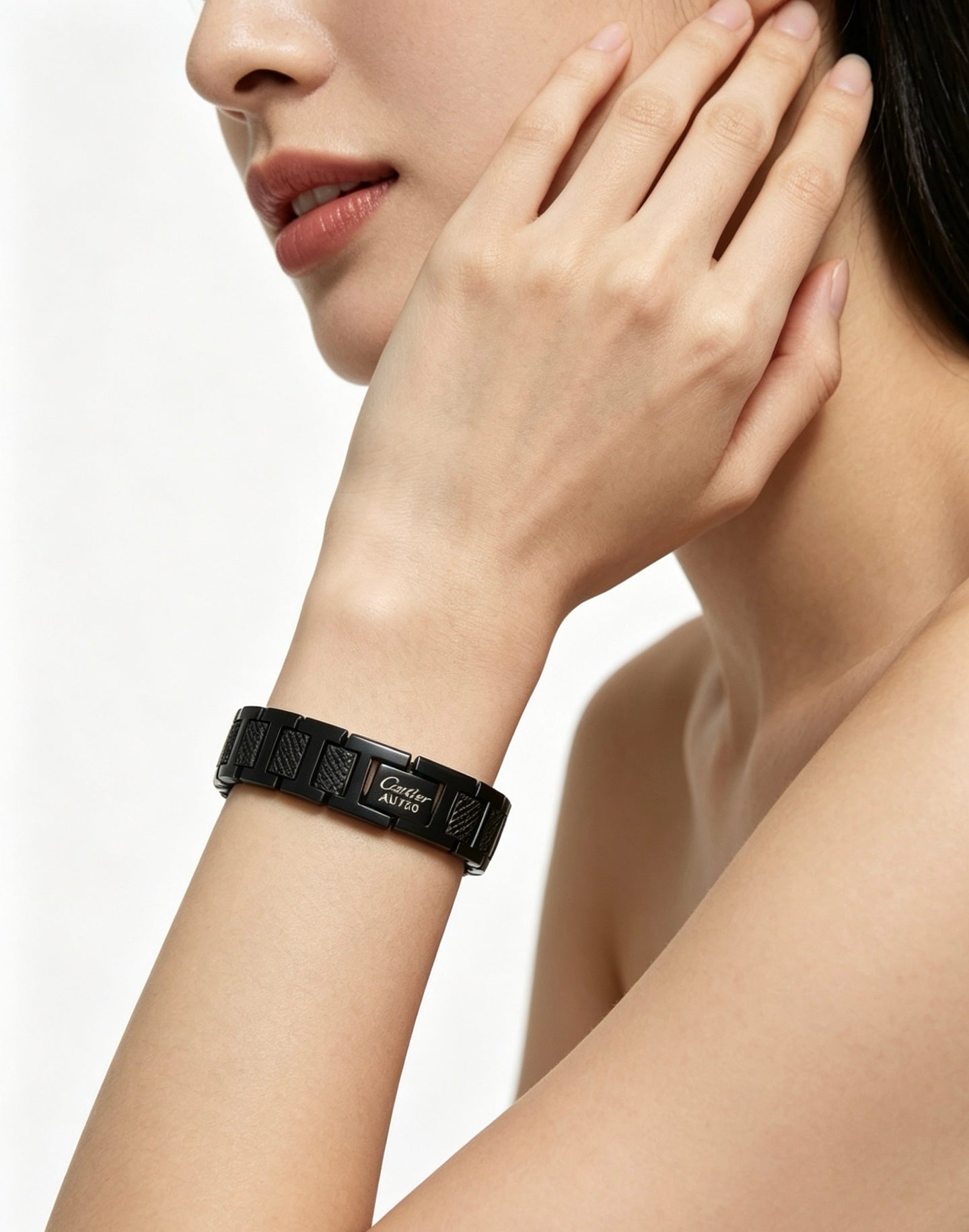 Sculptural Statement Bracelet in Gold-Tone – Design 33 front view