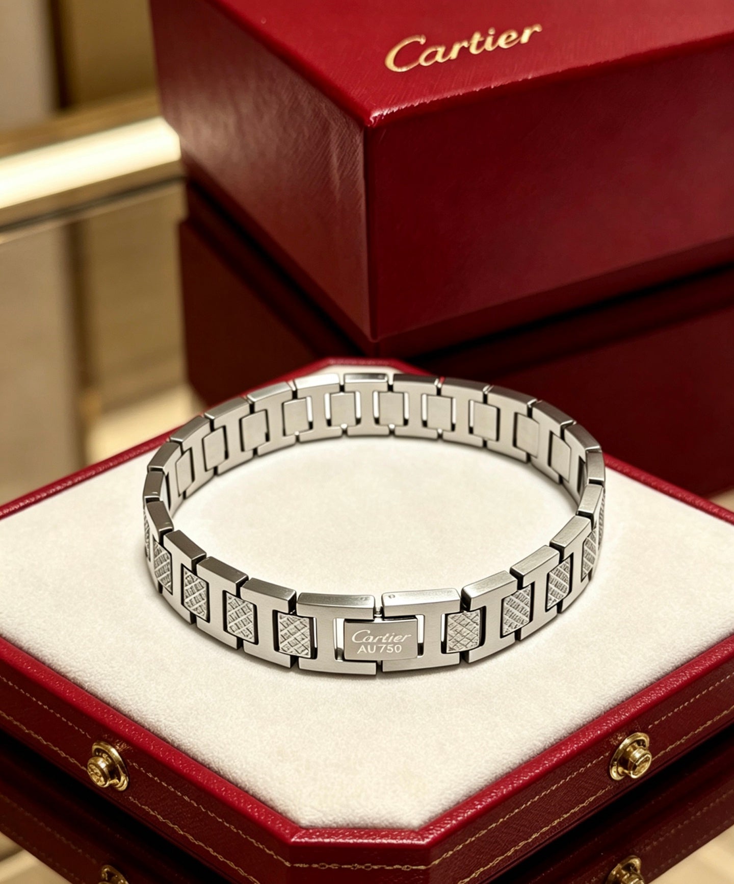 Sculptural Statement Bracelet in Gold-Tone – Design 32 front view