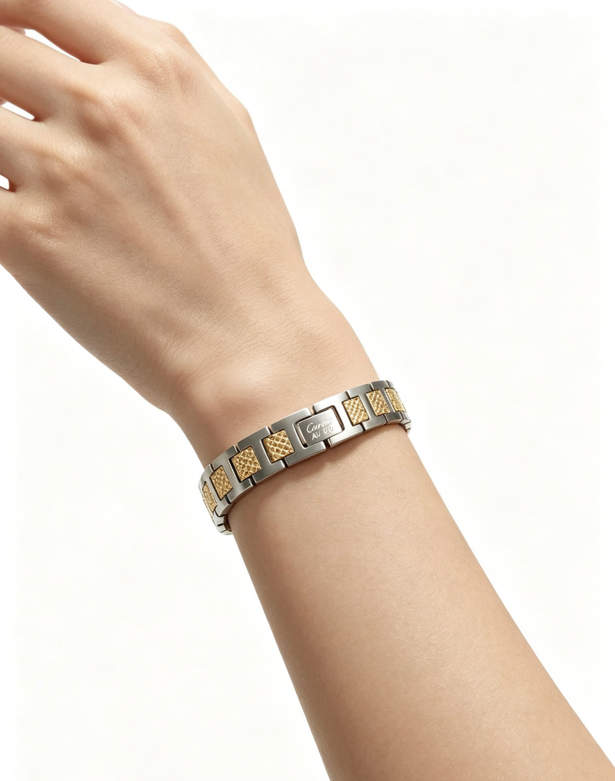 Sculptural Statement Bracelet in Gold-Tone – Design 31 styled view