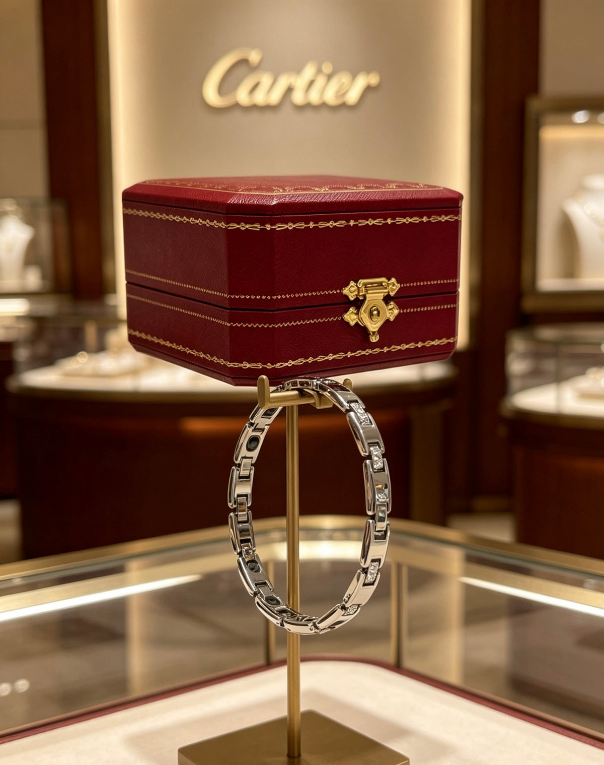 Sculptural Statement Bracelet in Gold-Tone – Design 29 side detail