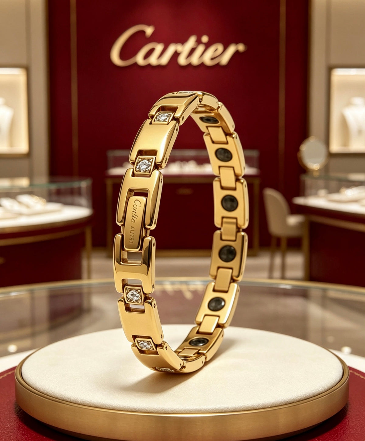 Sculptural Statement Bracelet in Gold-Tone – Design 28 detail view