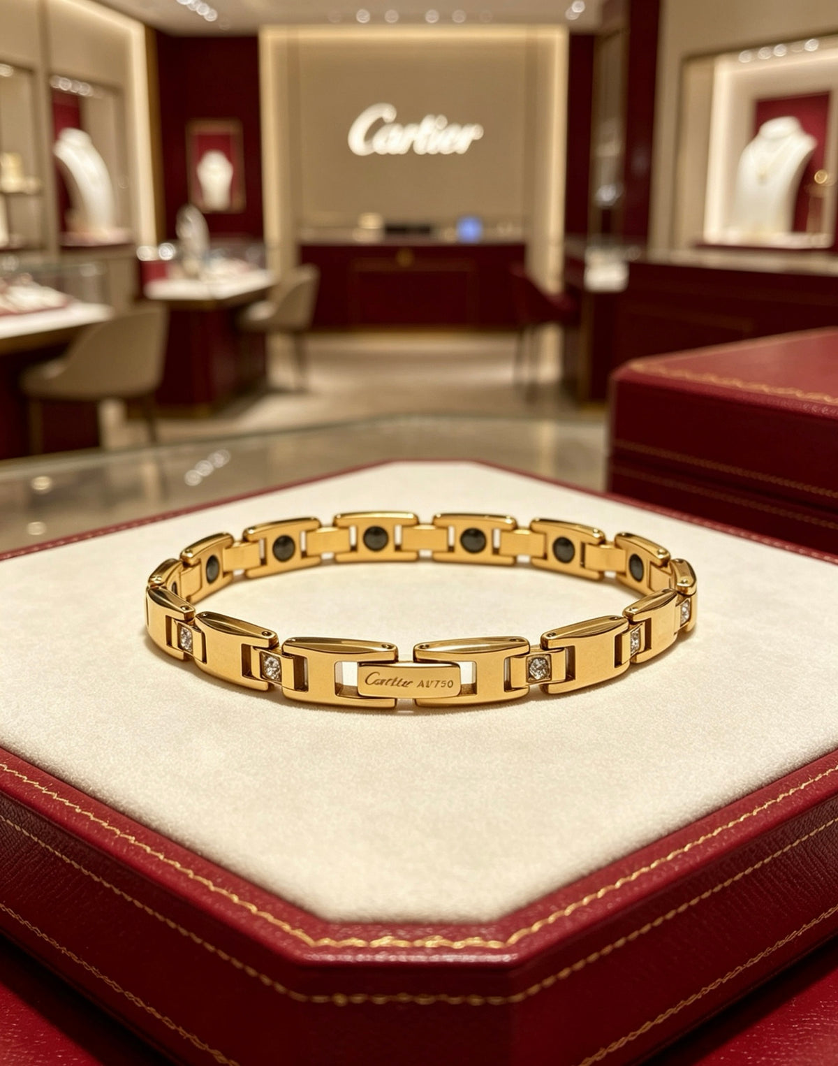 Sculptural Statement Bracelet in Gold-Tone – Design 28 front view