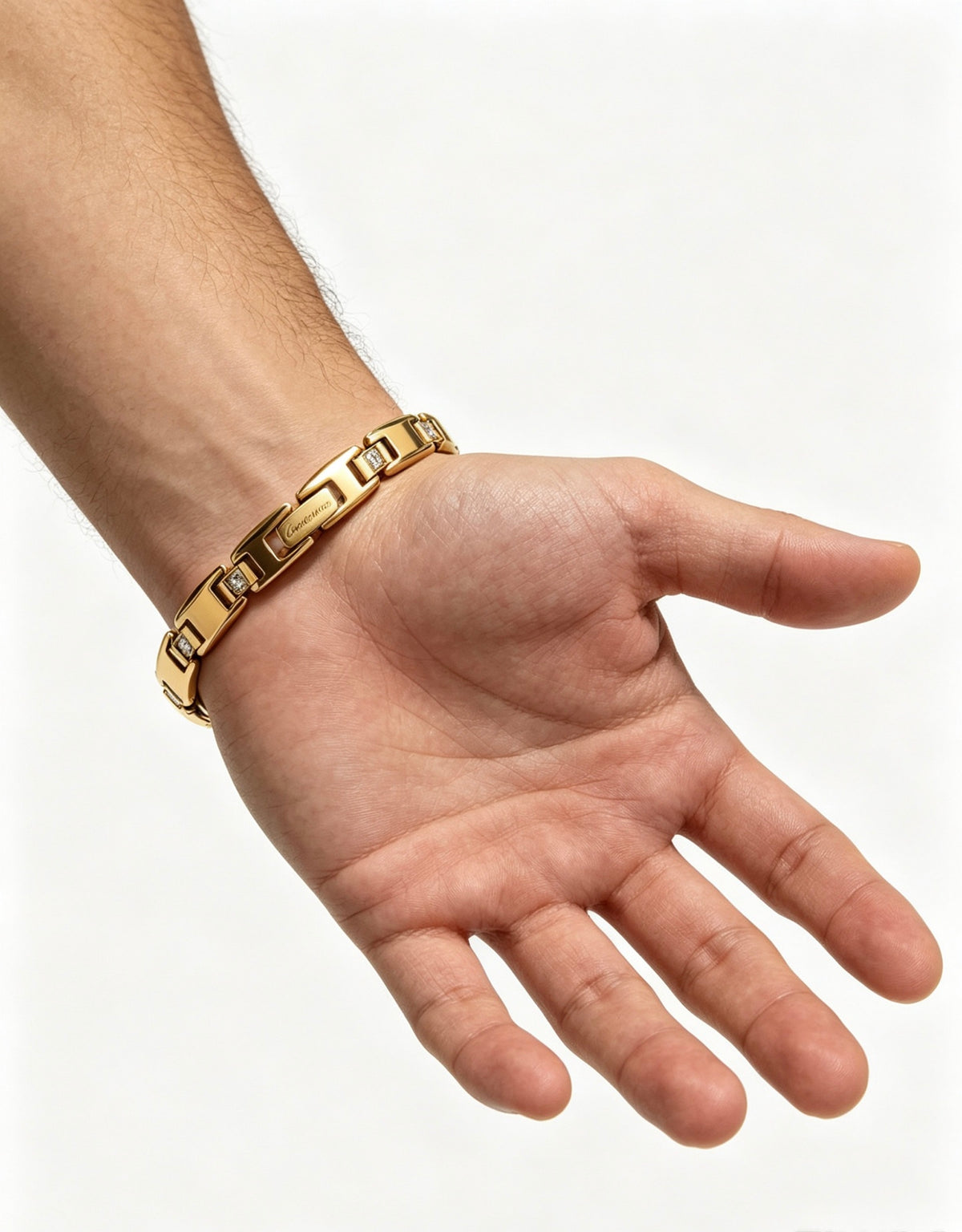 Sculptural Statement Bracelet in Gold-Tone – Design 28 styled view